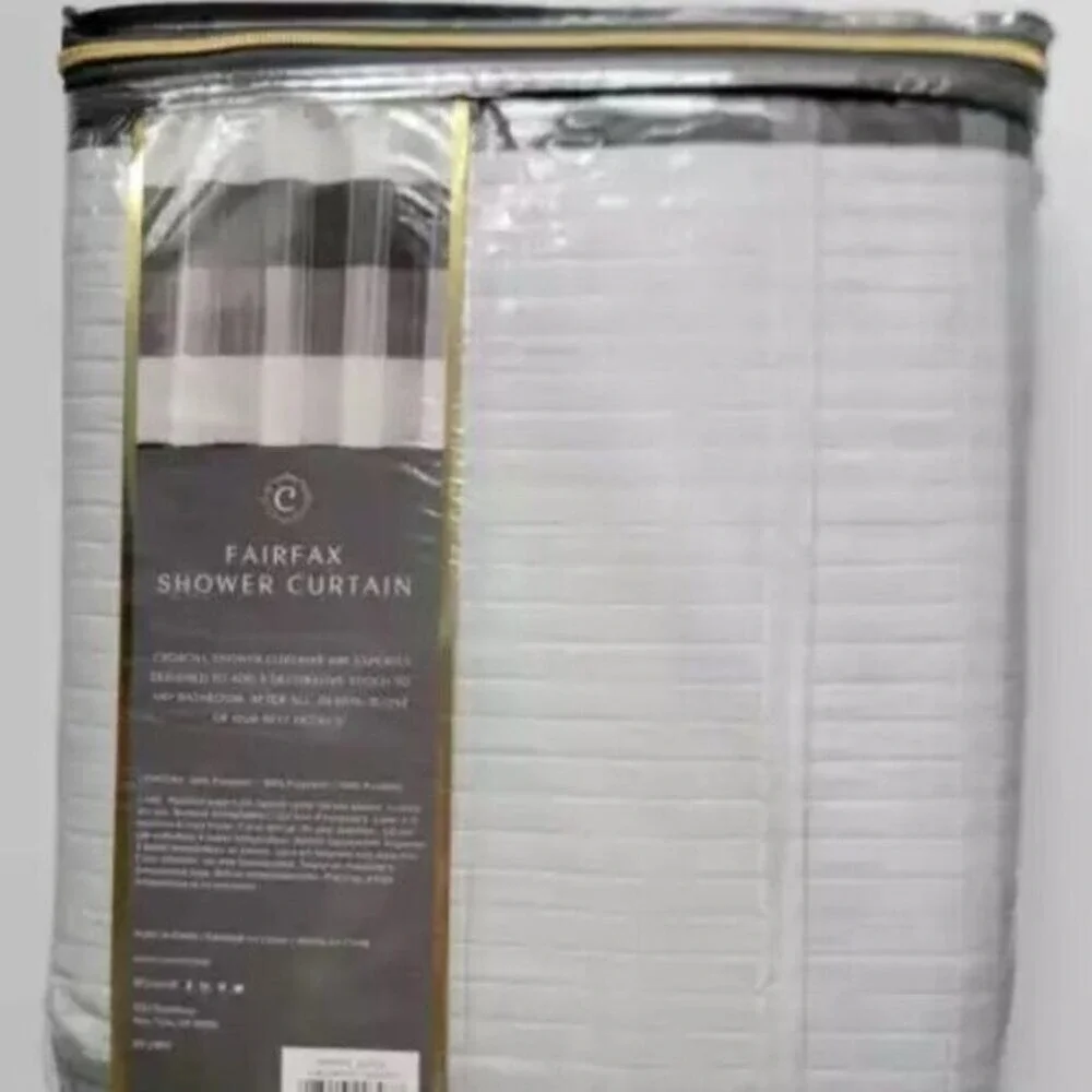 Croscill Fairfax‎ Fabric Shower Curtain Black/Gray 72
